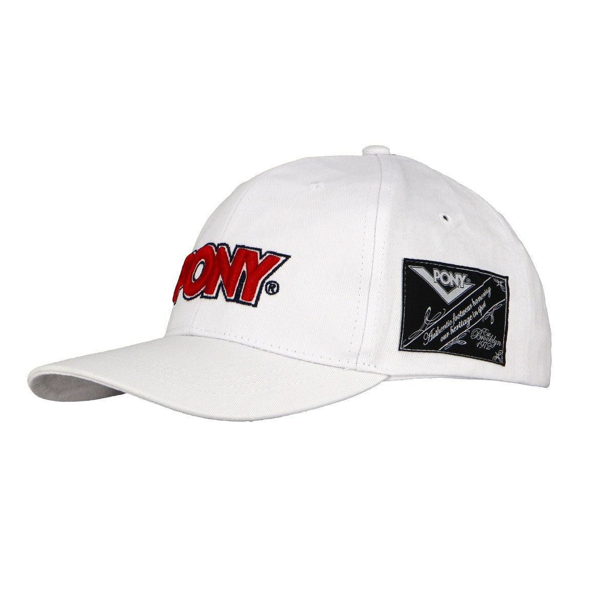 Pony Gorro Visera Blanco/Rojo