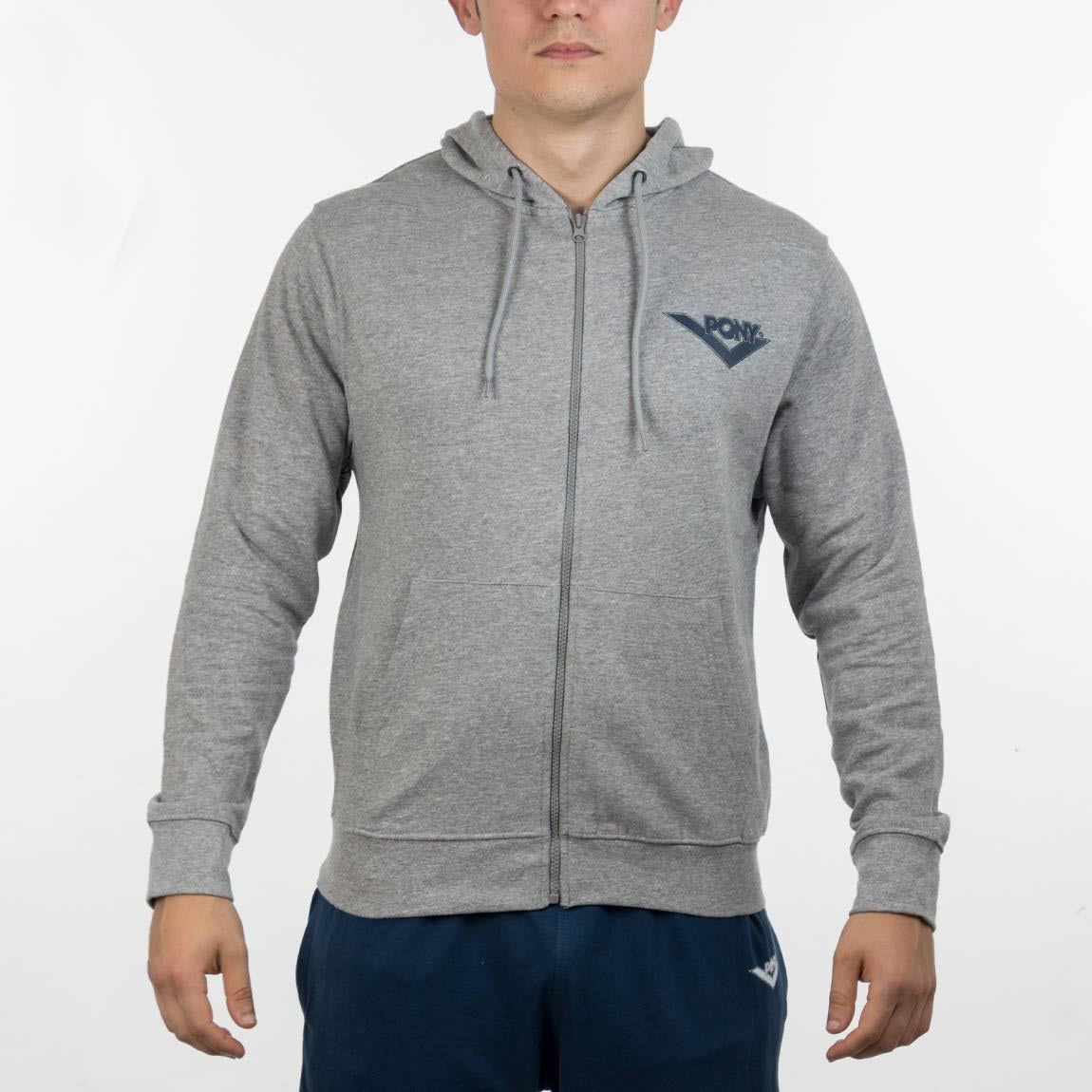 Pony hombre canguro con cierre-gris