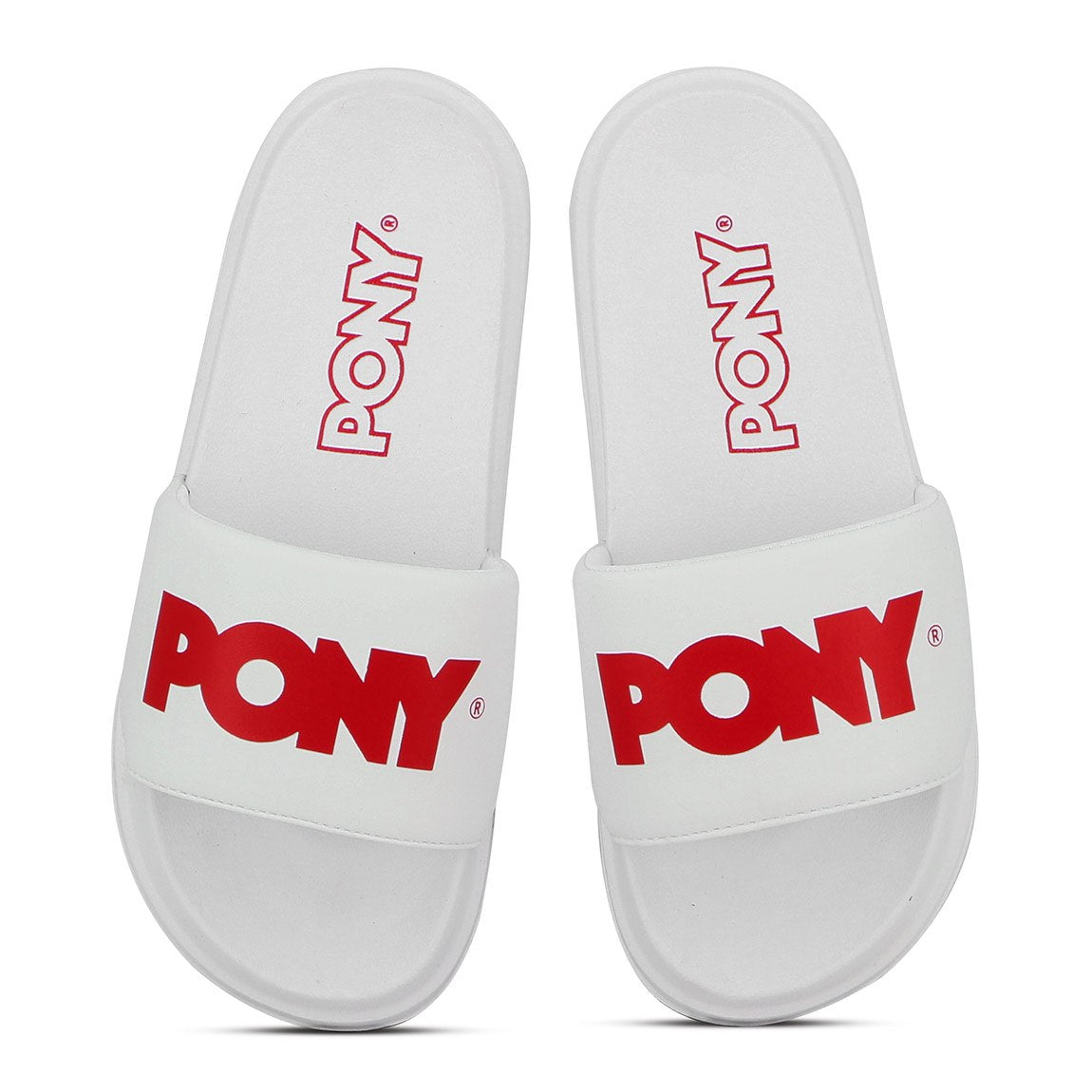 Pony chancletas brooklyn c/logo white-red