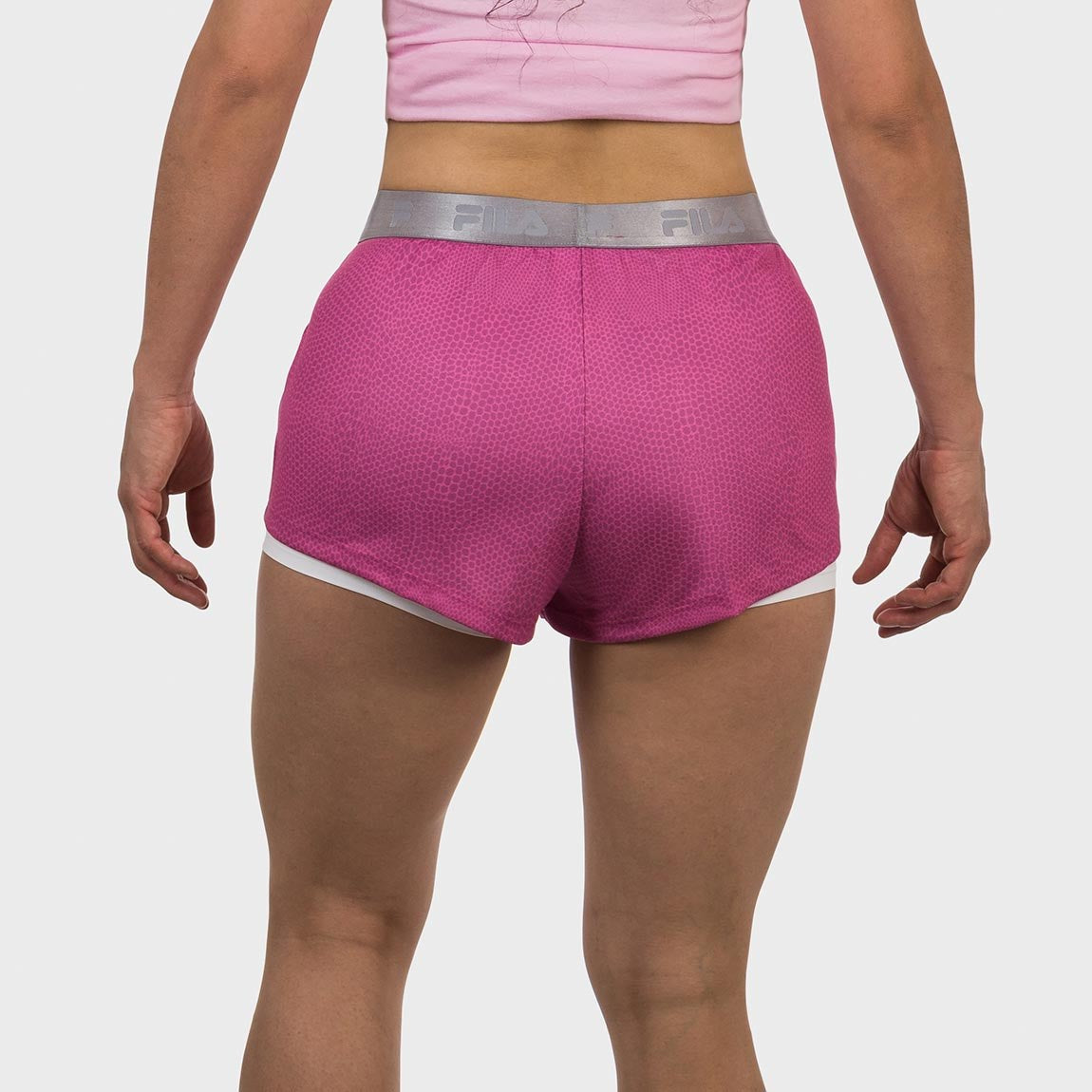 Fila short con calza mujer train elastic ii berm rosa print