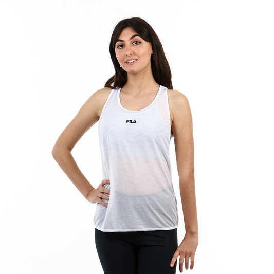 FILA REMERA MUSCULOSA FEMENINA LIGHT RUN II - WHITE/BLACK