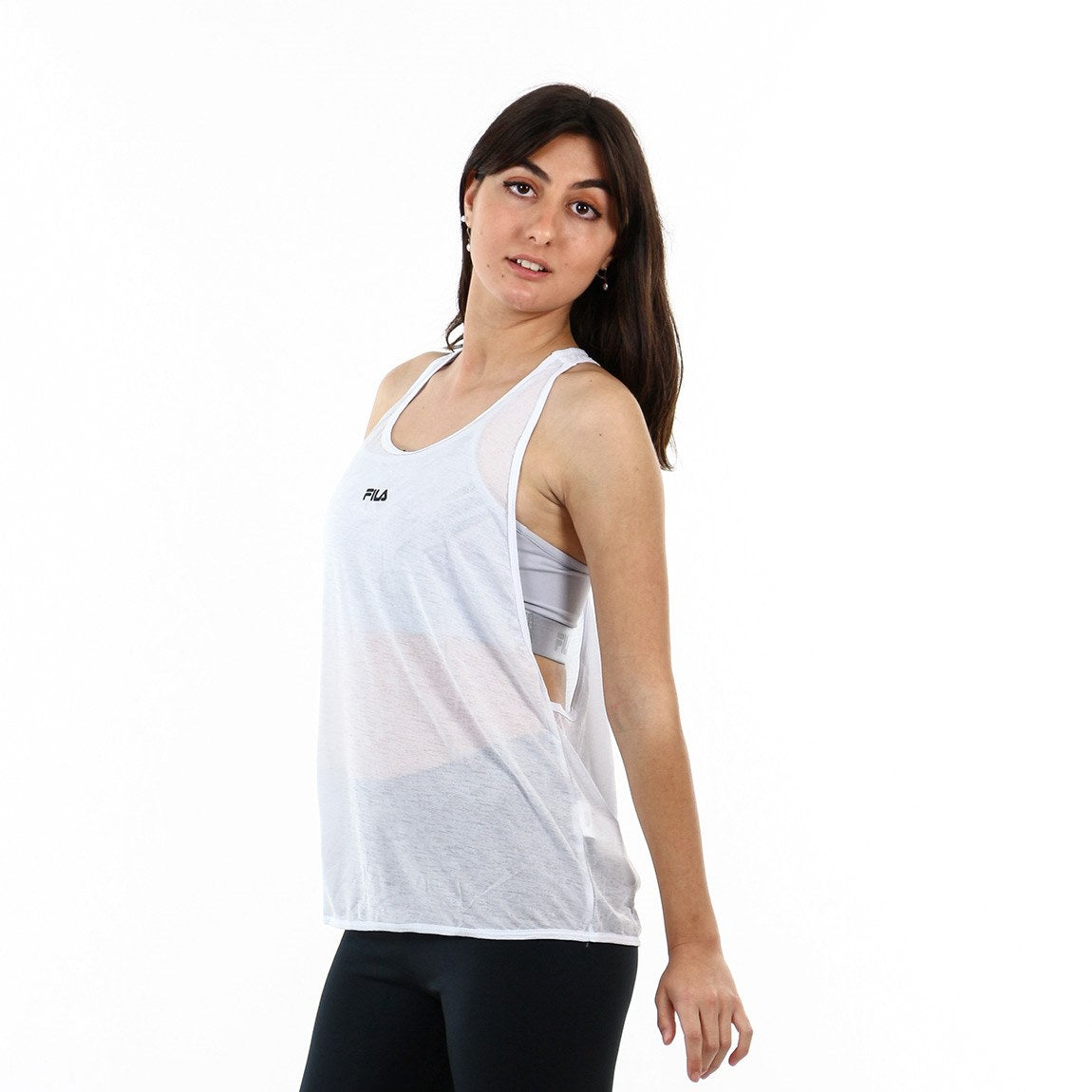 FILA REMERA MUSCULOSA FEMENINA LIGHT RUN II - WHITE/BLACK