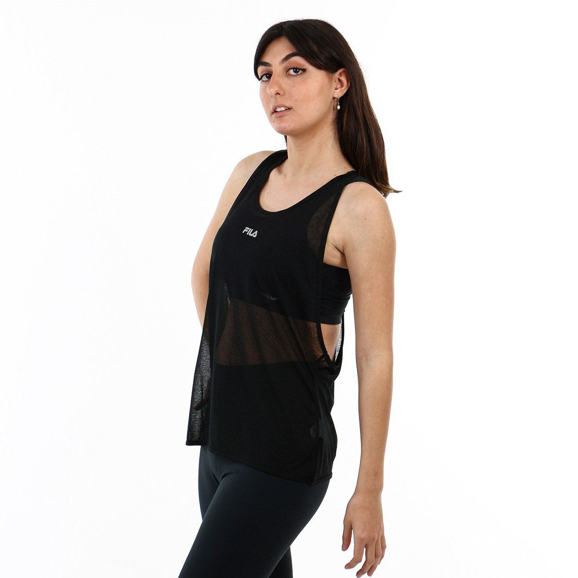 FILA REMERA MUSCULOSA FEMENINA LIGHT RUN II - BLACK/SILVER