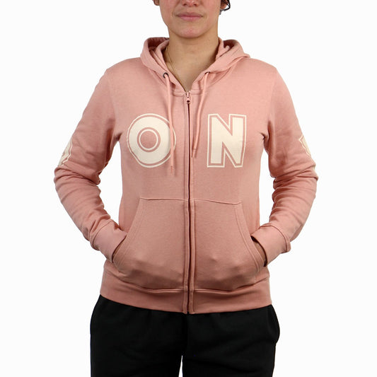 Pony mujer campera c/capucha-rosa viejo