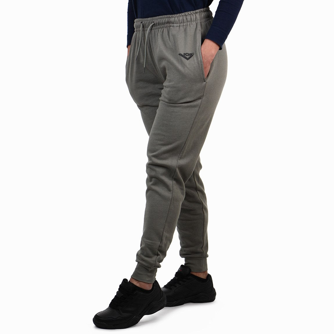 Pony mujer pantalon con felpa-gris