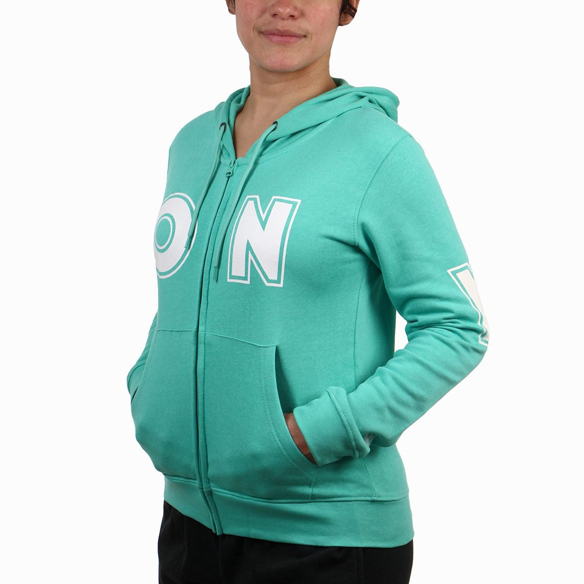 Pony mujer campera c/capucha-aguamarina