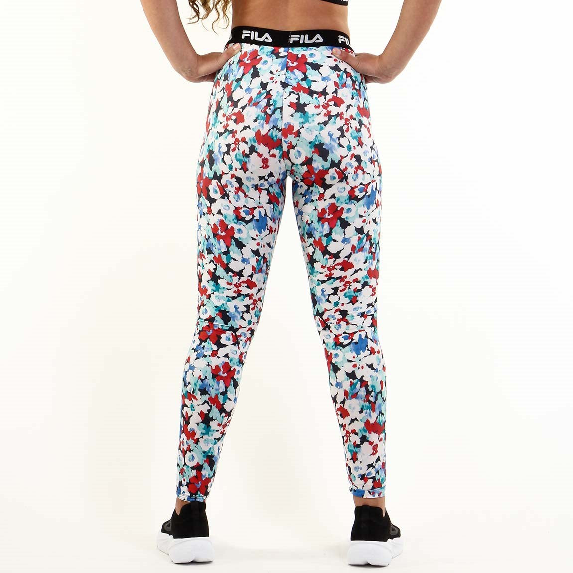 Fila calza legging feminina train elastic ii preto/estampado azul