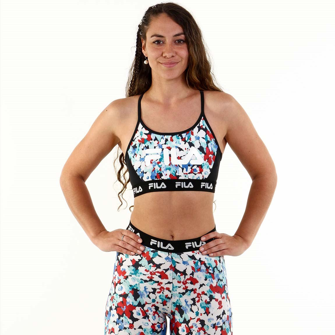 Fila Top Train elastic II Negro/Estampado azul - Mujer