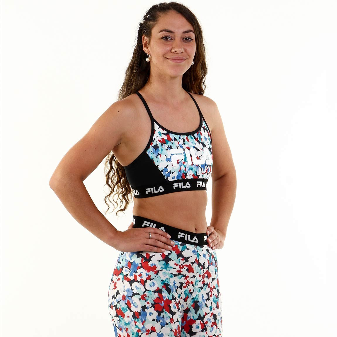 Fila Top Train elastic II Negro/Estampado azul - Mujer