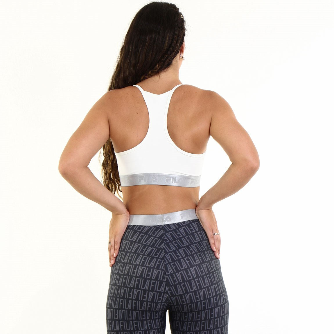 Fila Top Mujer Train Elastic ii Blanco/Estampado Negro