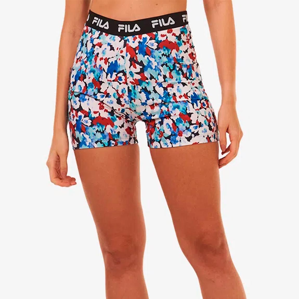 Fila calza corta mujer train elastic ii negro/estampado azul