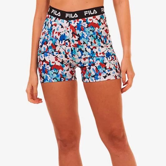 Fila calza corta mujer train elastic ii negro/estampado azul