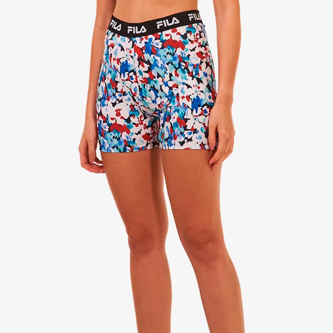 Fila calza corta mujer train elastic ii negro/estampado azul
