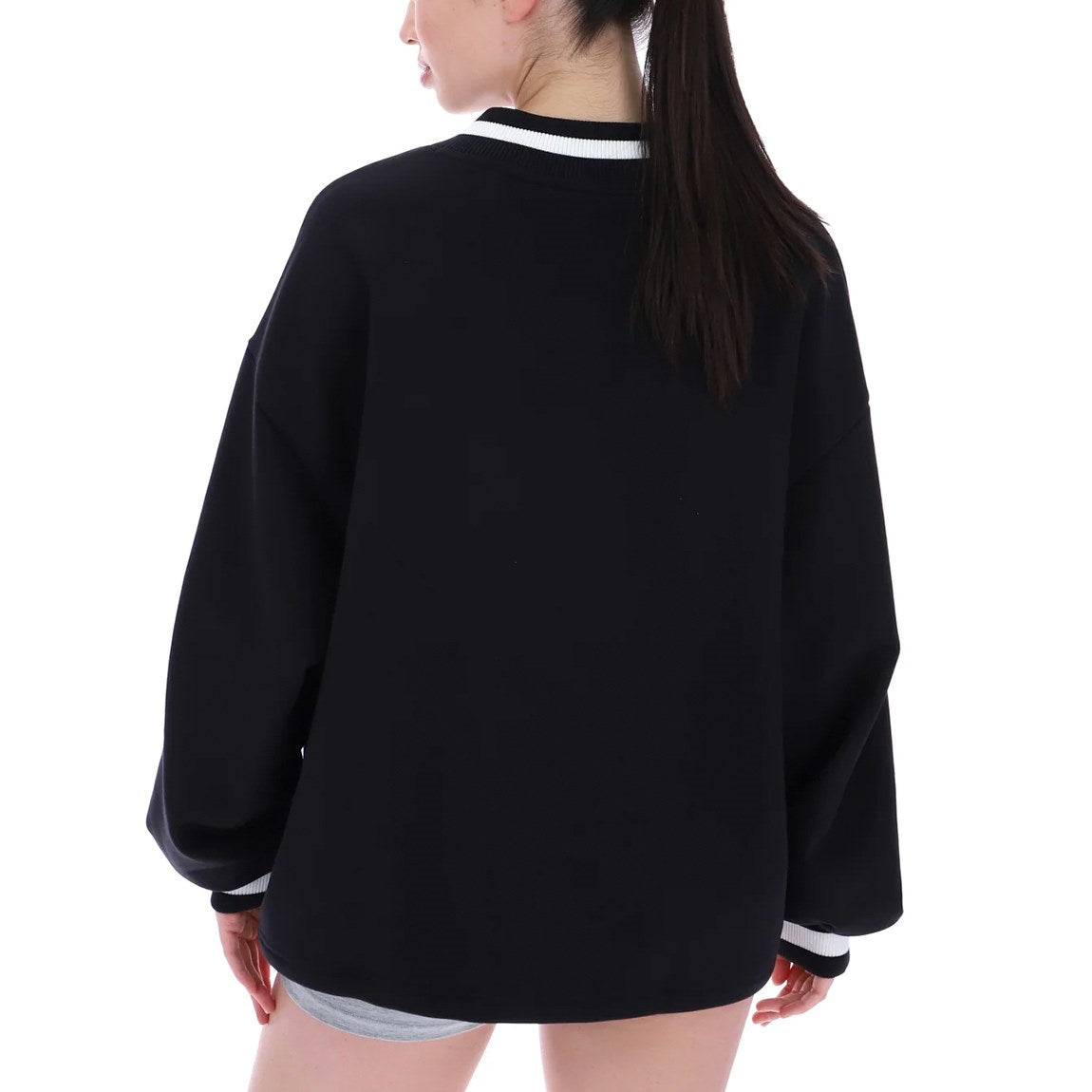 Fila mujer buzo fit v-neck pullover - black