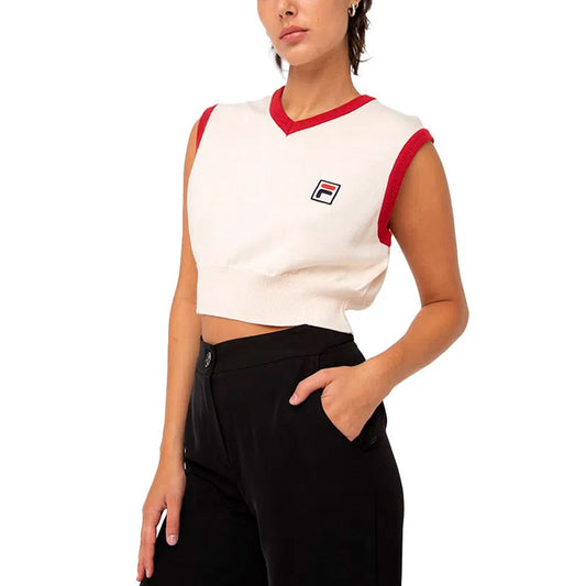 Fila mujer chaleco crop sweater cream