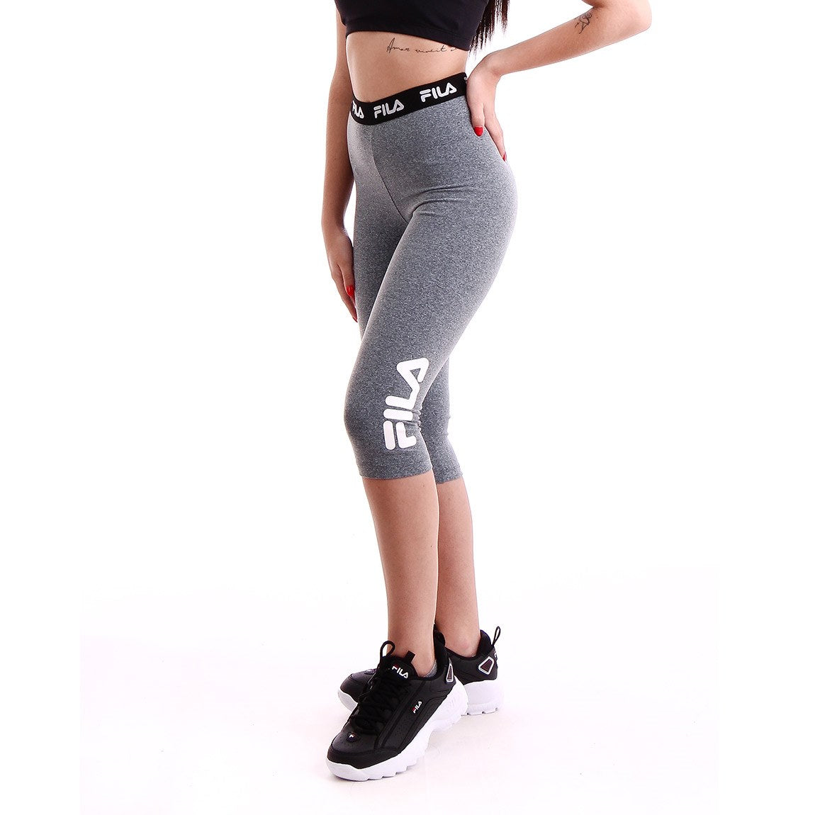 Fila calza pescador femenino train elastic gris/blanco