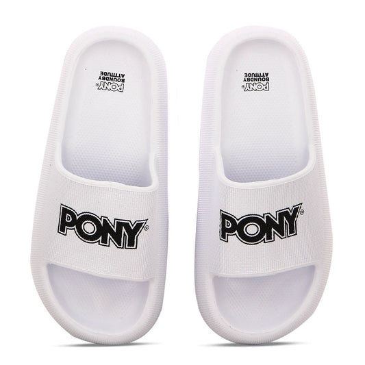 Pony Chancletas Plataforma Blanco/Negro