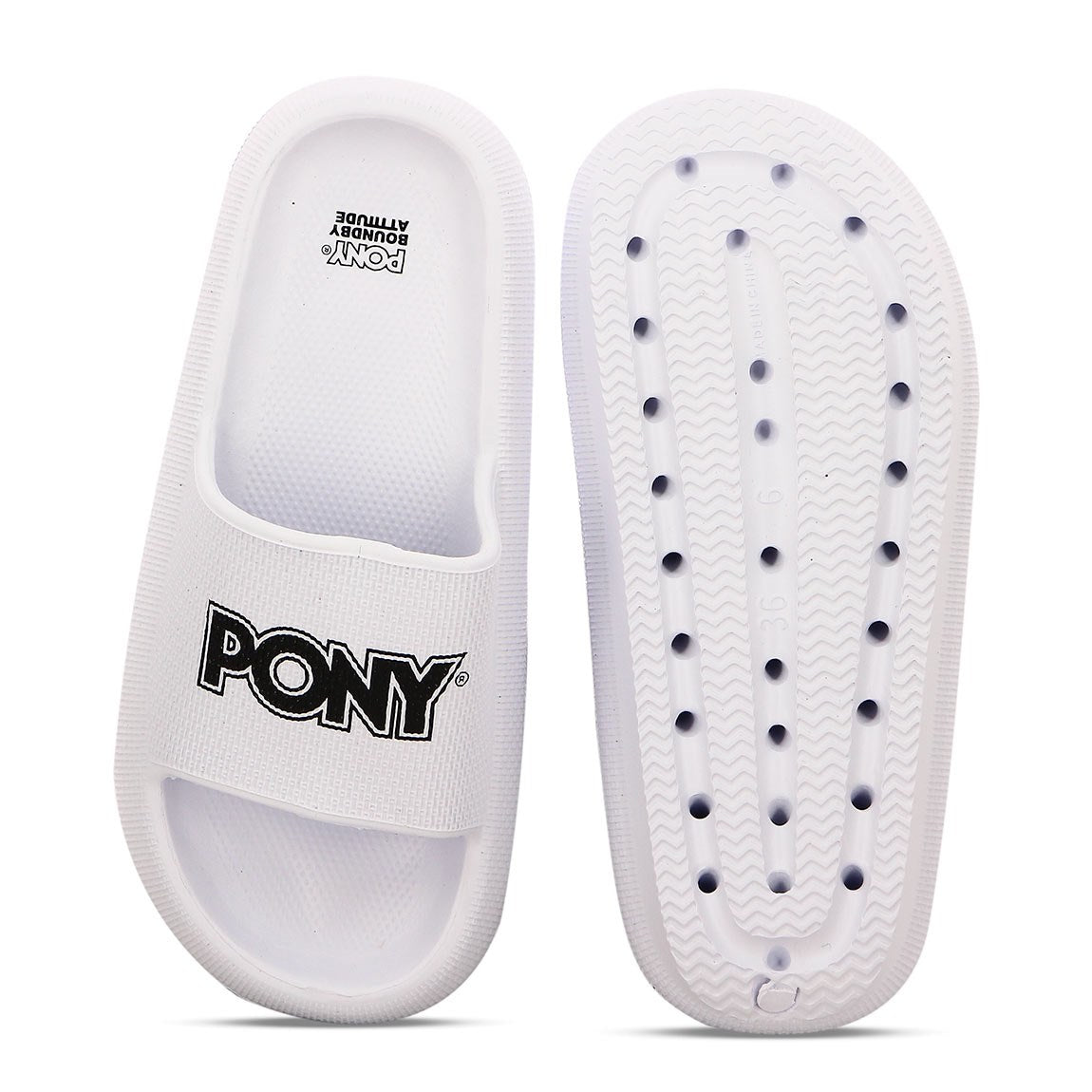 Pony Chancletas Plataforma Blanco/Negro