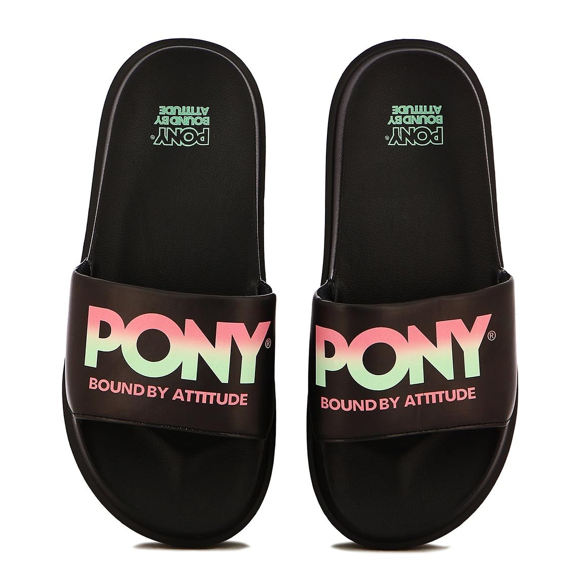 Pony Chancletas Negro/Coral