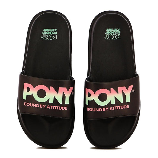 Pony Chancletas Negro/Coral