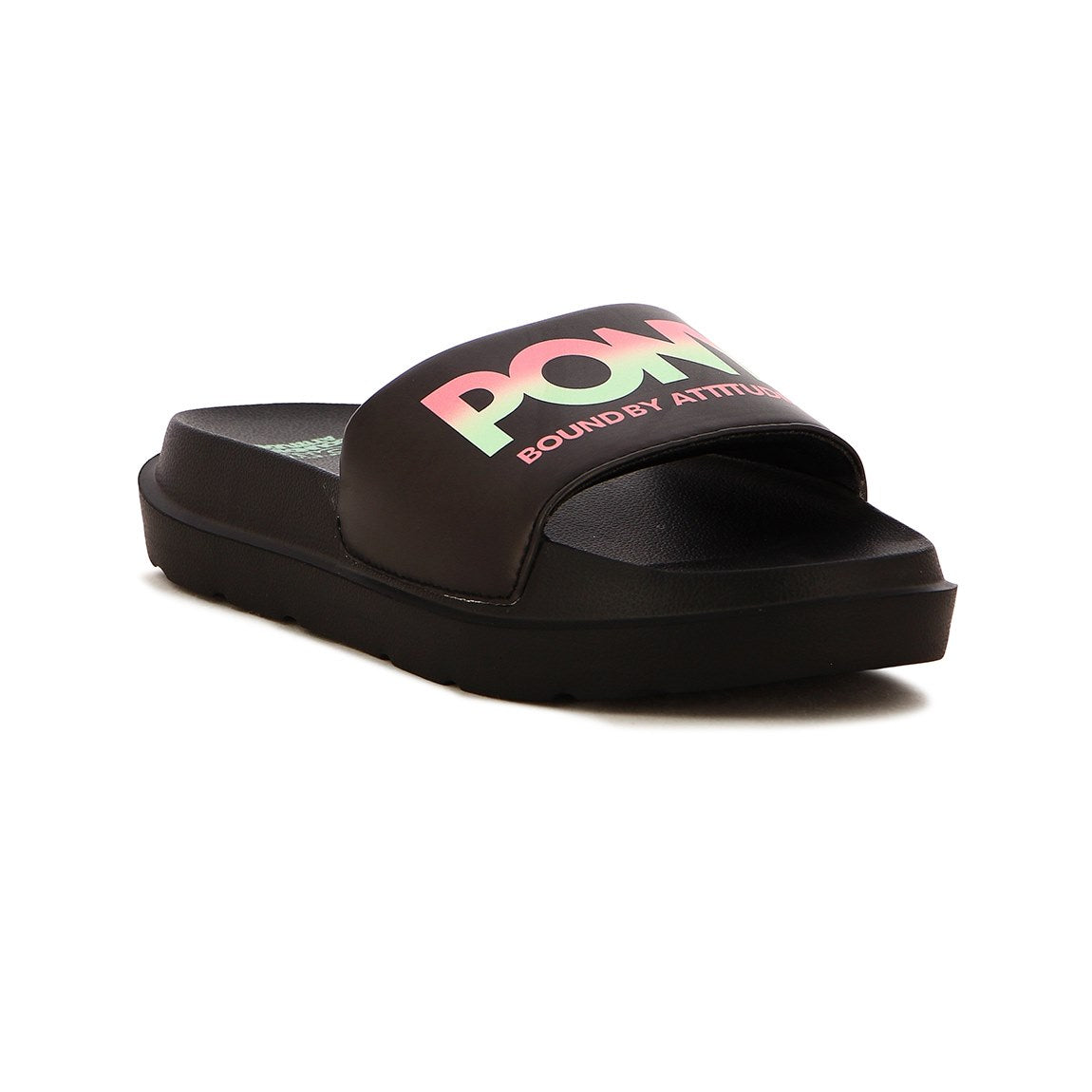 Pony Chancletas Negro/Coral
