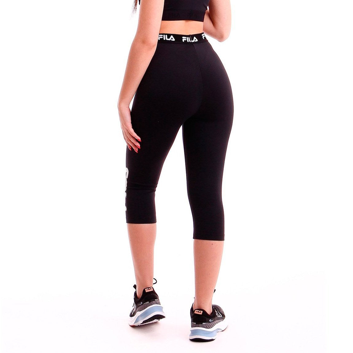 FILA CALZA CAPRI MUJER TRAIN ELASTIC II PRETO/BRANCO