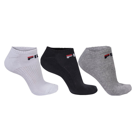 Fila medias tripack unisex caño corto - blanco/negro/gris