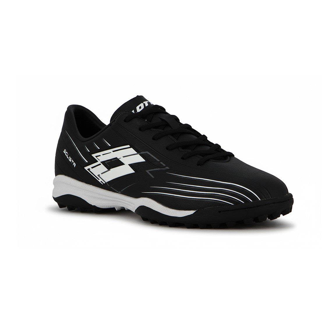 Lotto SOLISTA Futbol 5 TF Hombre - Negro/Blanco