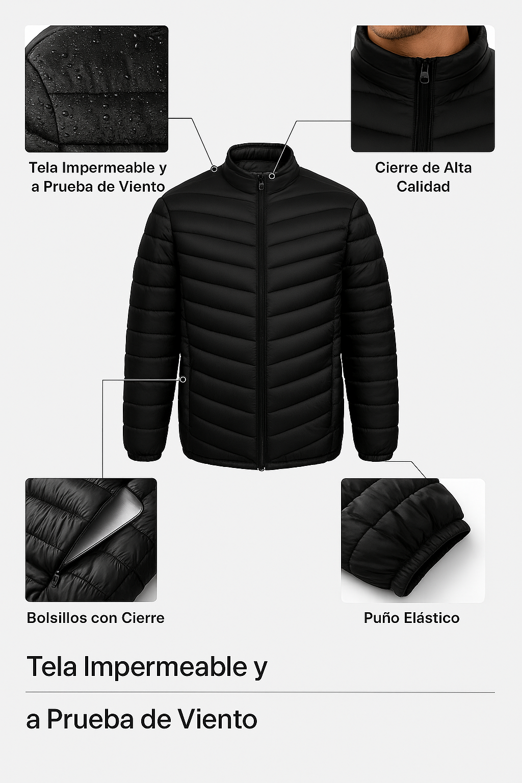 Campera Inflada Capitoneada Liviana