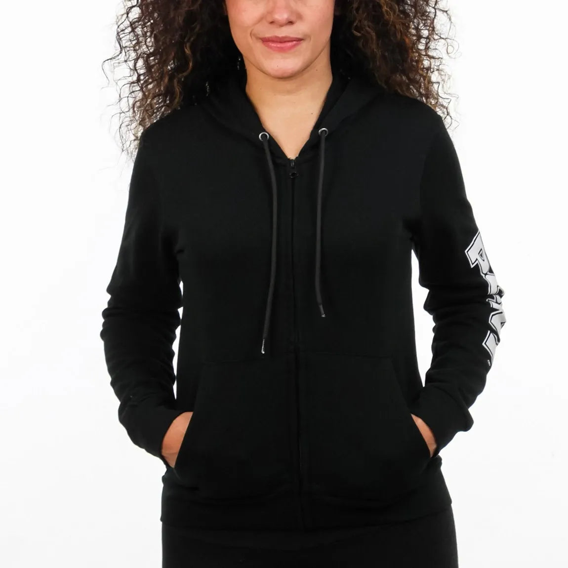 Pony mujer canguro con cierre-negro